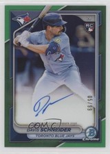 2024 Bowman Chrome Rookie Green Refractor /99 Davis Schneider #CRA-DS Auto 1kn1