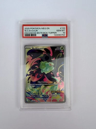 PSA 10 Bulbasaur box topper stamp #133 2025 Pokemon Mega Evolution