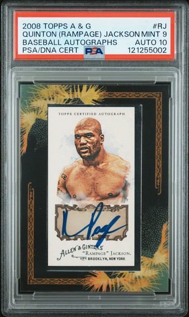 2008 Topps Quinton Rampage Jackson On Card Auto PSA 9 Auto 10