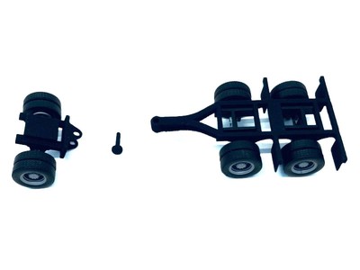 Lowboy Dual Axle Booster with Integrated Rear Axle and Fenders (2 Sets) 1/87
