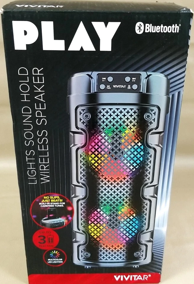 Vivitar Play Lights Sound Hold Wireless Bluetooth Speaker - FREE Shipping - NEW - Image 4 of 4