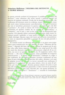 MAFFETTONE Sebastian - Gefangenendilemma und Moraltheorien.