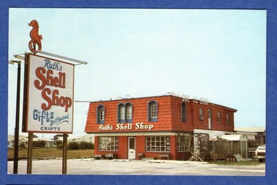 Vintage Ruth's Shell Shop Postcard - Fenwick Island Delaware - Beach Highway