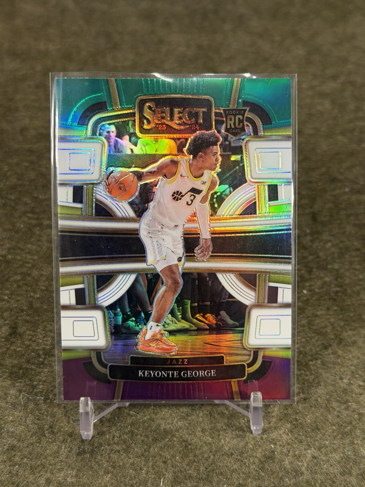 2023-24 Panini Select - Keyonte George (RC) #75 Green White Purple Prizm Jazz