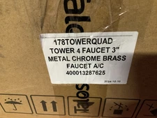 Talos T Style Pedestal Draft Beer Tower 3" Chrome Brass 4 Faucets 178TowerQuad