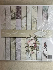 ITD Collection Scrapbook Paper -ENGLISH ROSE -12”x12” -10 Designs - Single Sided