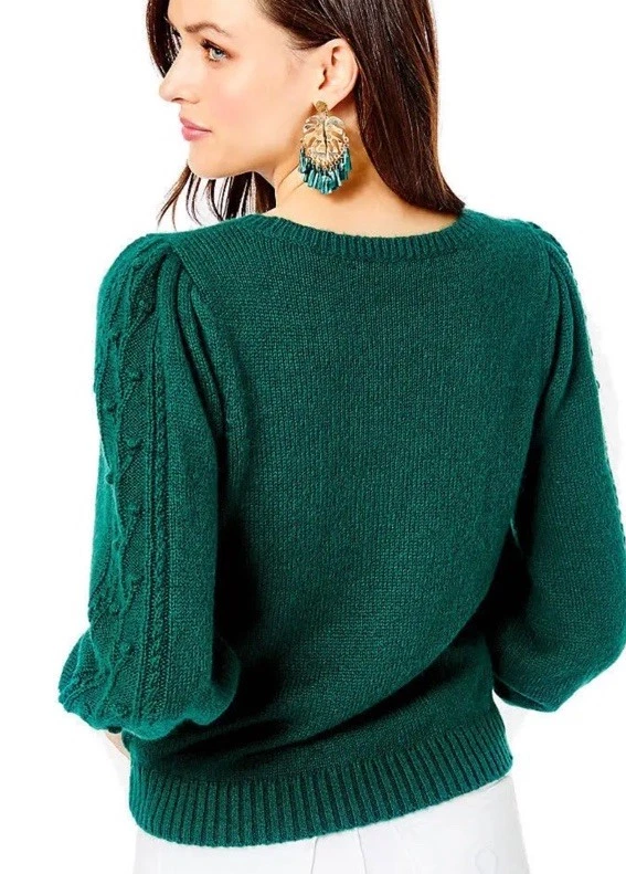 Suéter Lilly Pulitzer Clemmie en Mezcla de Lana Verde Hosta Usado en Excelente Condición Foto 2 de 4