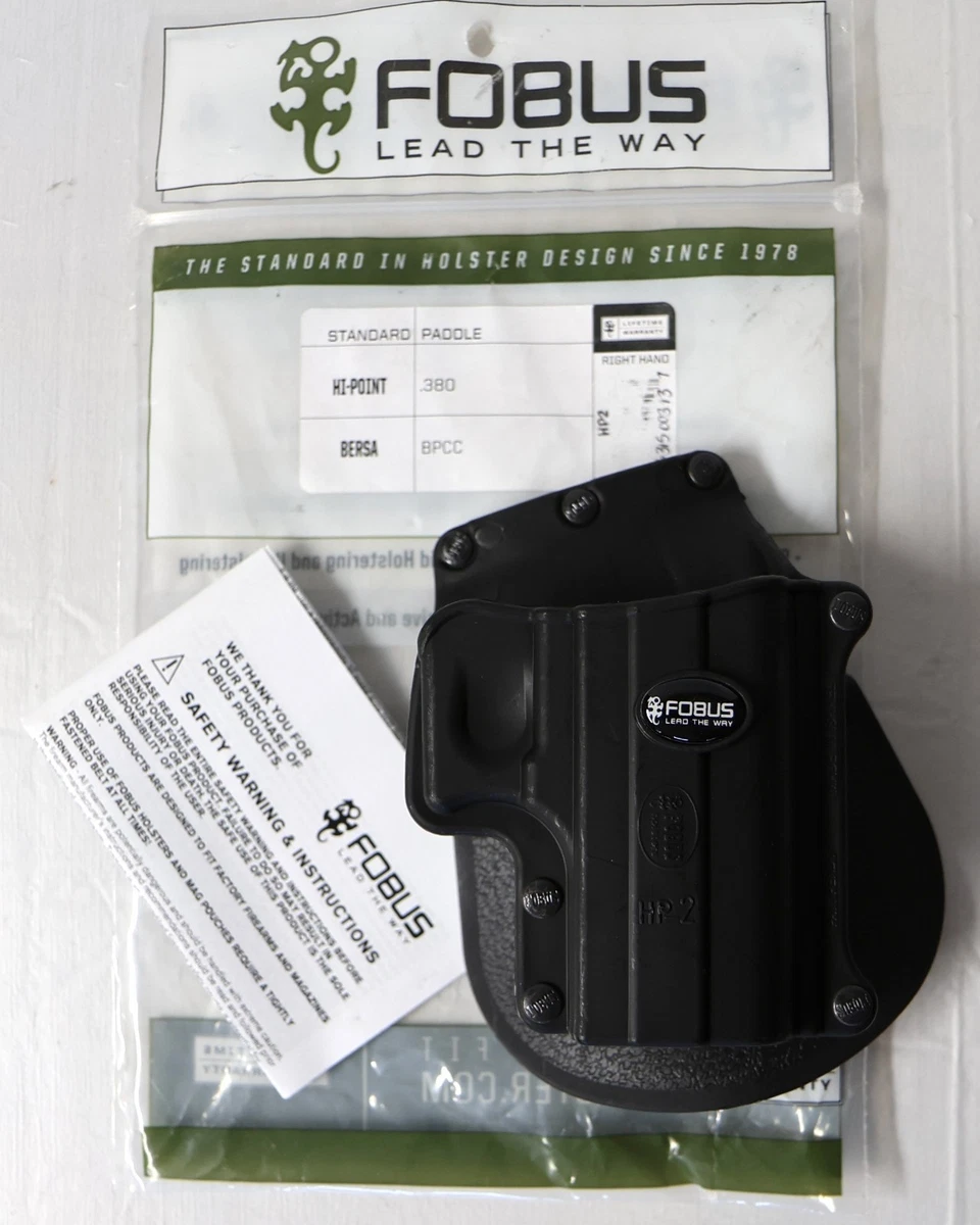 Funda Tipo Paddle Fobus BS-2 Para Bersa Thunder 380 – Diestra, Color Negro, Polímero Resistente