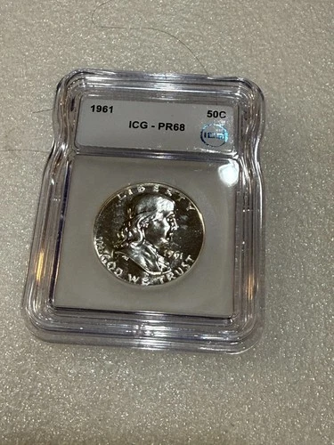 1961 U.S. Mint Silver Franklin Half Dollar ICG PR68  ~~ Nice! (X)