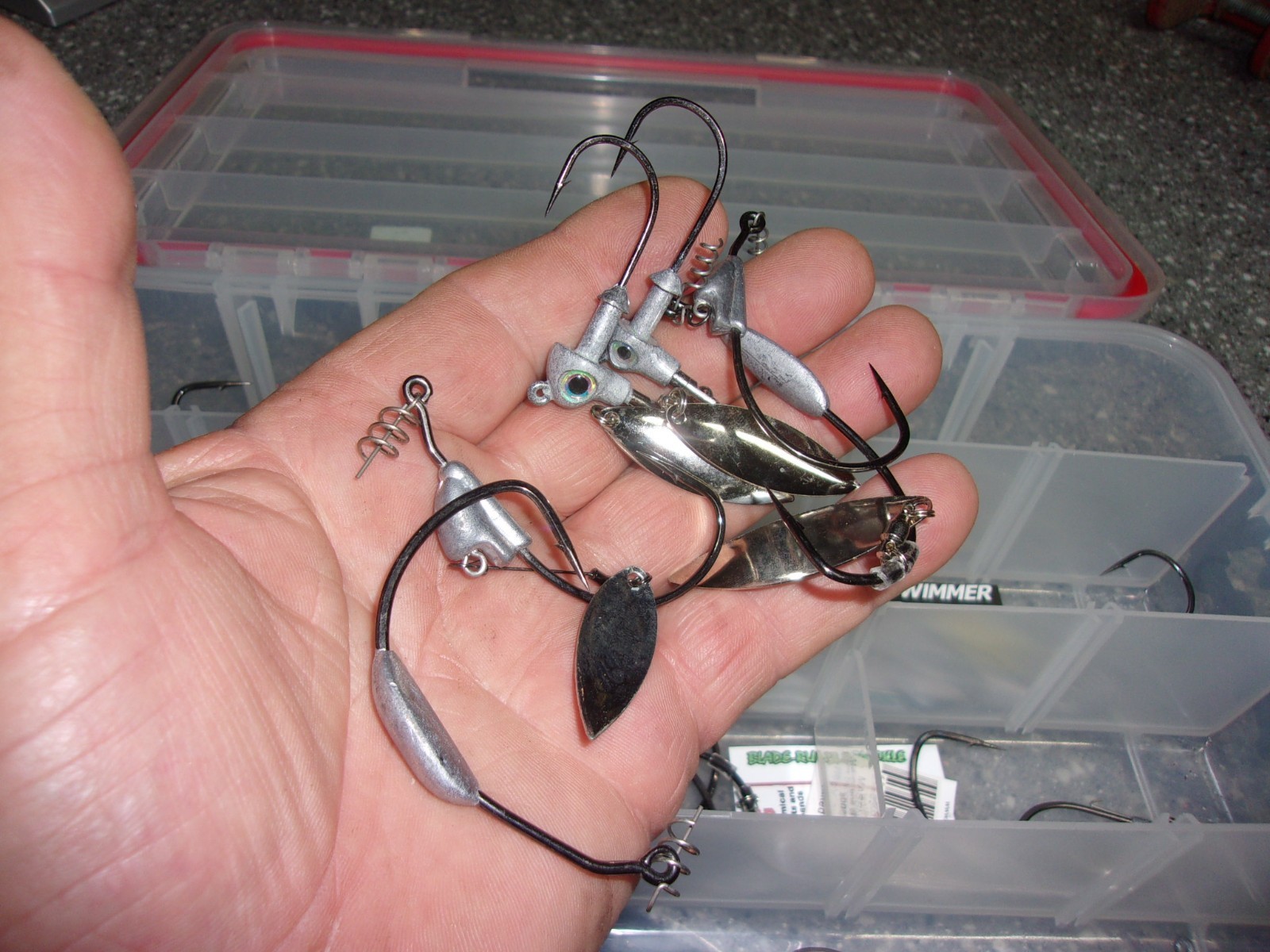 B569 bass fishing lure hook lot weighted heads spinners springs etc. - Image 5