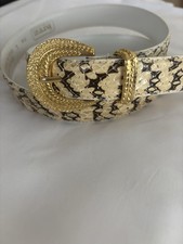 Vintage Genuine Snake Skin Womans Belt RITZ S/M Gold Tone Buckle