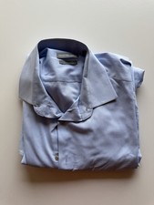 Geoffrey Beene Classic-Fit Blue Wrinkle-Free Button Dress Shirt M 15-15.5 32/33
