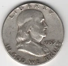 1953 P FRANKLIN HALF DOLLAR 90% SILVER 50¢ PHILADELPHIA UNITED STATES OF AMERICA