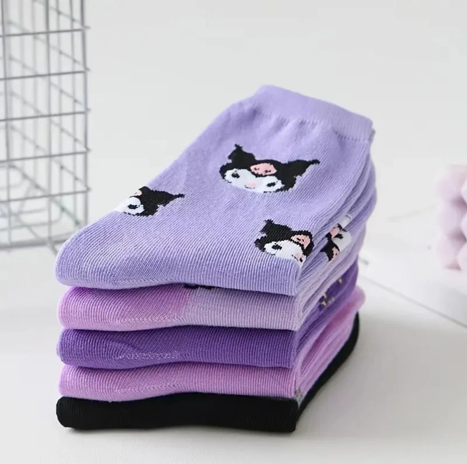 10 pares de calcetines largos con licencia de personajes de anime y dibujos animados Sanrio, unisex, talla única Foto 3 de 4