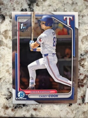 2024 BOWMAN DRAFT CHOME 1st PROSEPCT CARD TEXAS RANGERS CASEY COOK #BDC-66