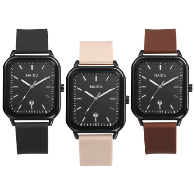 Quartz Square Dial Analog Wristwatch with Silicone Strap Water Resistant Quartz Square Dial Analog Wristwatch with Silicone Strap  main image 3
