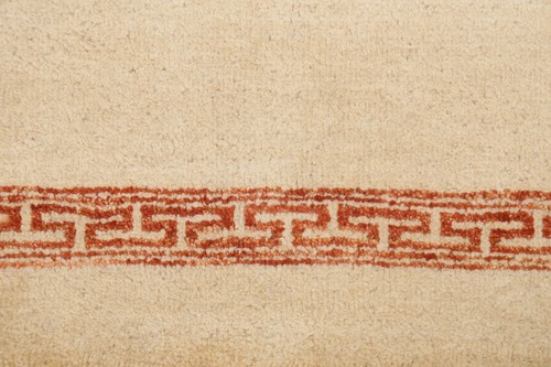 IVORY/ RUST Gabbeh Kashkoli Bordered Oriental Area Rug Modern Hand-knotted 3'x5' - Picture 7 of 12