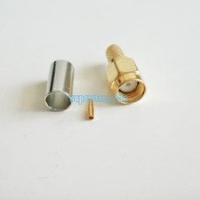 10X RP SMA male plug crimp RG58 RG142 LMR195 RG400 cable straight RF Connector