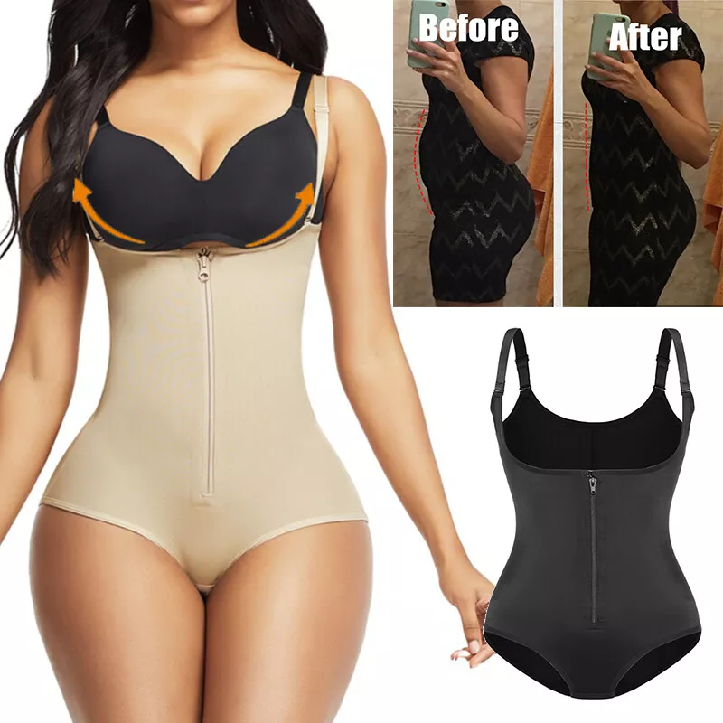 Fajas Colombianas Body Shaper Full Bodysuit 3 Hooks & Zipper Girdle  Shapewear