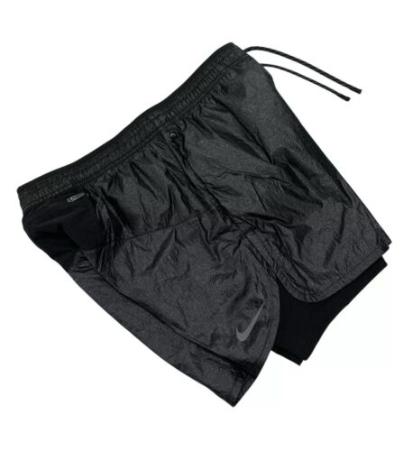 Nike Men's Run Division 7'' 2-in-1 Repel Shorts (Size M) Black FB8544-010 - Picture 4 of 12
