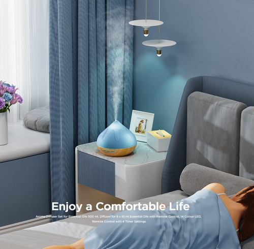 500ML Essential Oil Diffuser & Humidifier – Aroma Diffuser with Remote Control, - Picture 6 of 7