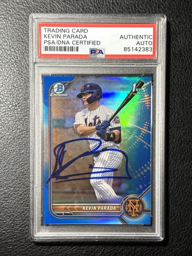 2022 Bowman Chrome Draft Kevin Parada /150 Blue Refractor Auto 1st Signed PSA 