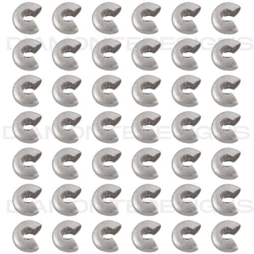 100 Pcs - 4mm Gold / Silver Crimp Bead Covers Jewellery Findings UK - Picture 7 of 9