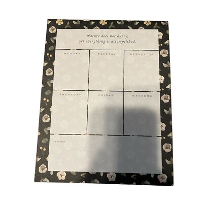 NWOT Floral Medium Memo Pad Monday-Weekend Planning Pad Weekday 60 Sheets