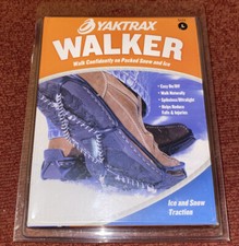 Yaktrax Walker Tacchetti Trazione Slip-On per Neve e Ghiaccio Nero Taglia GRANDE NUOVI