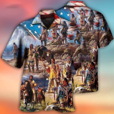 Native American Independence Day American Flag Hawaiian Shirt 4th Of July Hawaii