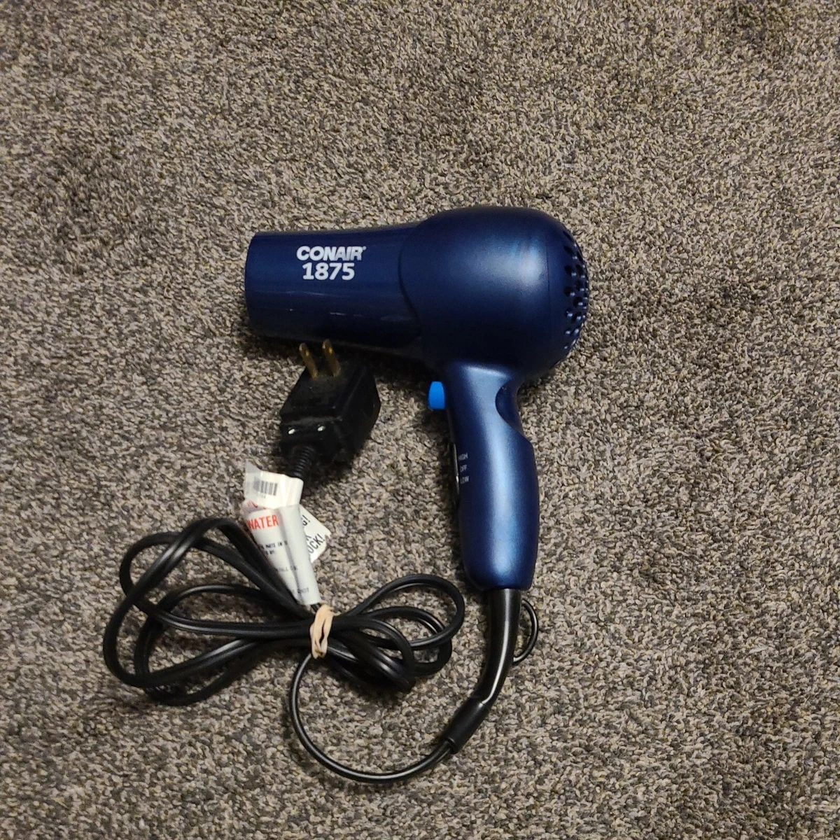 Conair 1875 Watt Model 152NP Blue Mid Size Hand Held Hair Dryer Cool Setting