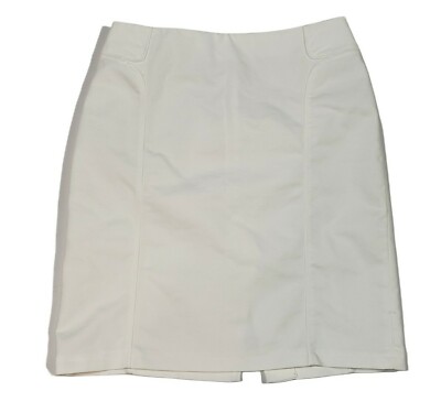 New York Company Stretch White Pencil Mini Skirt Womens Size