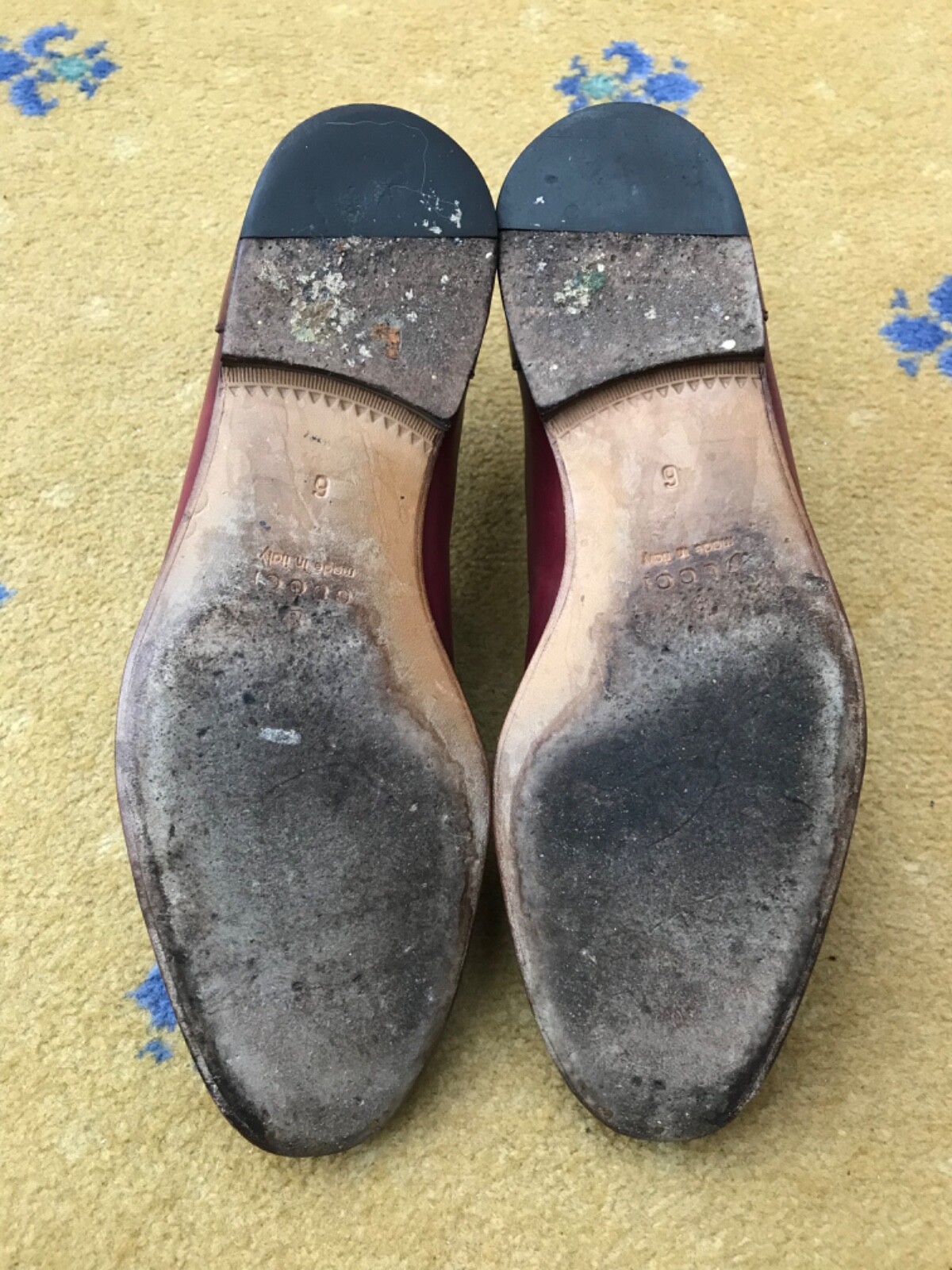 Gucci Loafers Leather shoes Jordaan Burgundy Red Horsebit Mens UK 6 US 7 EU 40 thumbnail 9