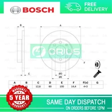 Fits Vauxhall Corsa Astra Cavalier Nova + Other Models Bosch Front Brake Disc