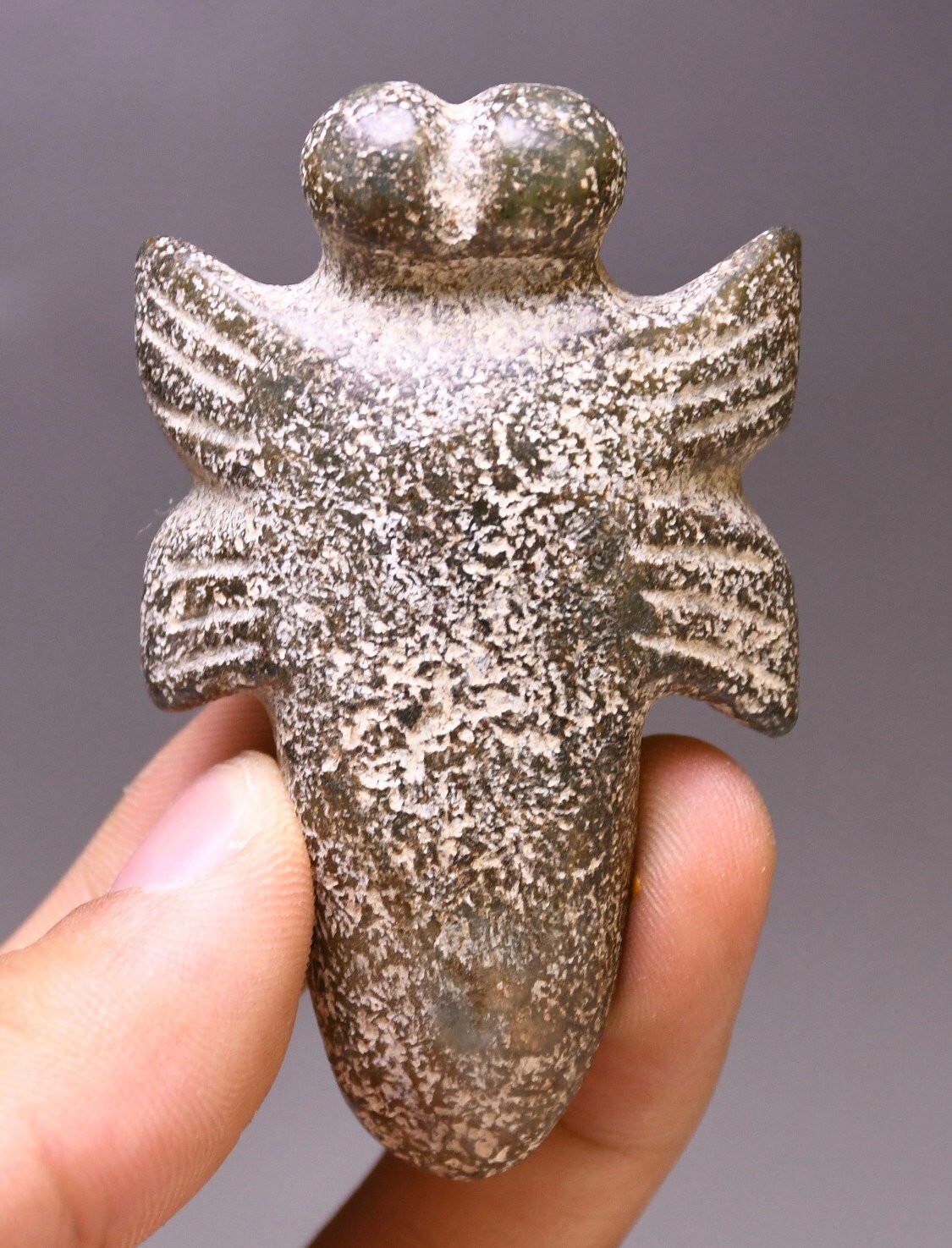 6.5CM China Hongshan Culture Old Jade Carved Bird Beast Animal Amulet Pendant