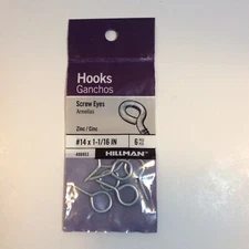 Hillman Group  #14  1-1/16 in. Zinc-Plated  Steel  Screw Eye 9 Pks Of 6, 54 Tot.