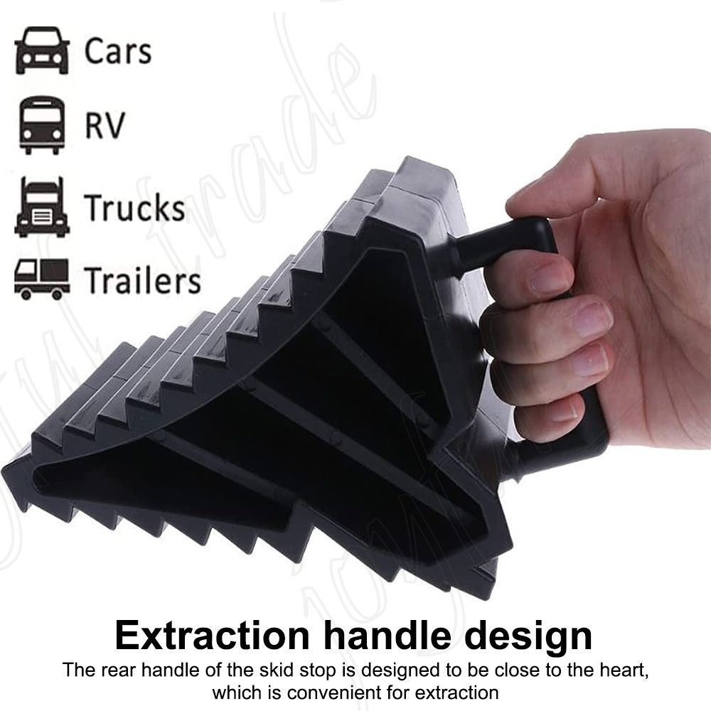 2/4PCS Heavy Duty Rubber Wheel Chock Tough Chocks Stops Car Boat