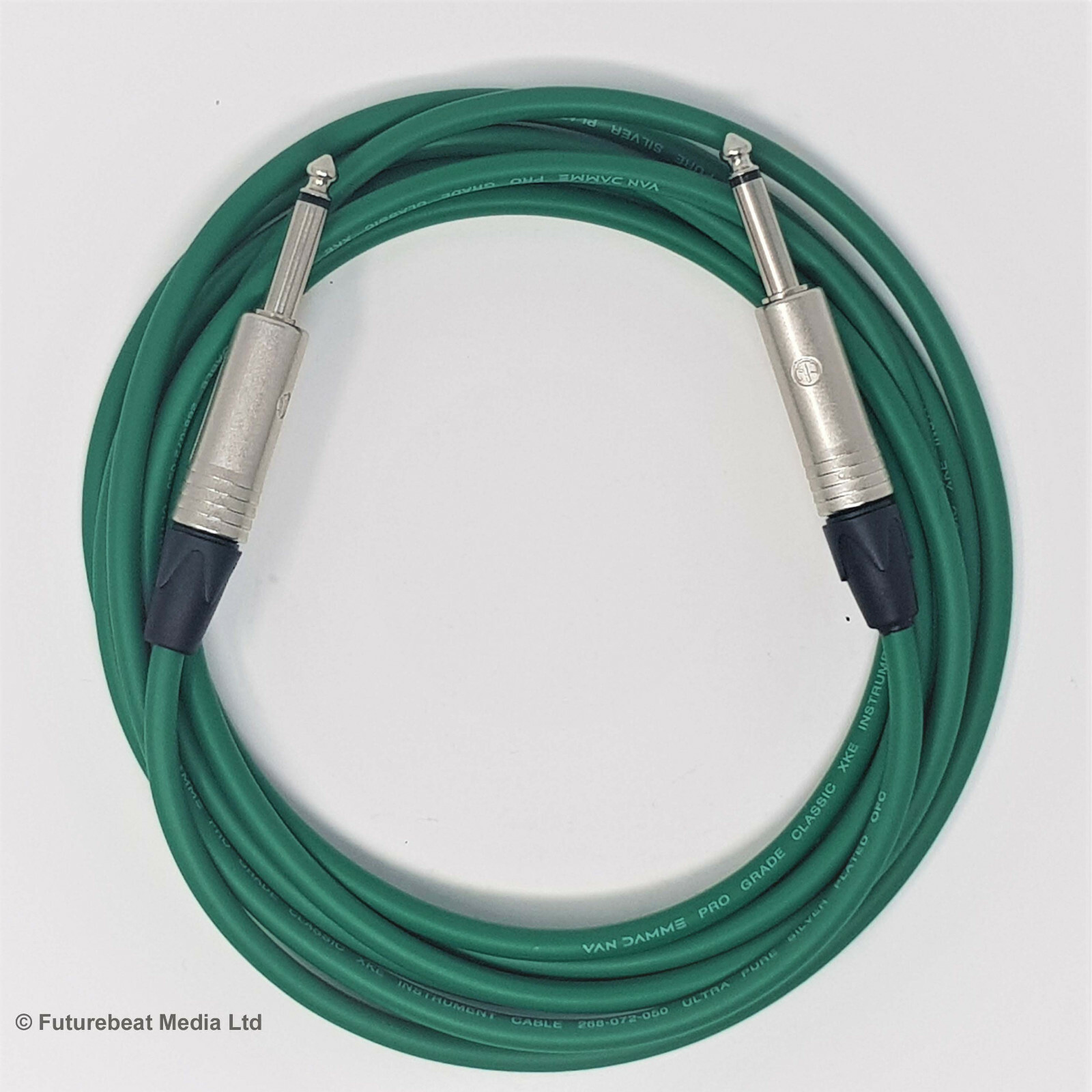 Van Damme Pro Cable Guitar Keyboard Lead Neutrik Jack to Jack Plugs Green 3M