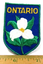 Vintage Ontario Canada Trillium Jacket Patch International Travel Souvenir