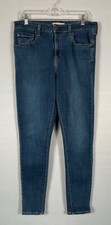 Levi Strauss Jeans Women's 32 Blue Denim 721 High Rise Skinny Stretch Pockets