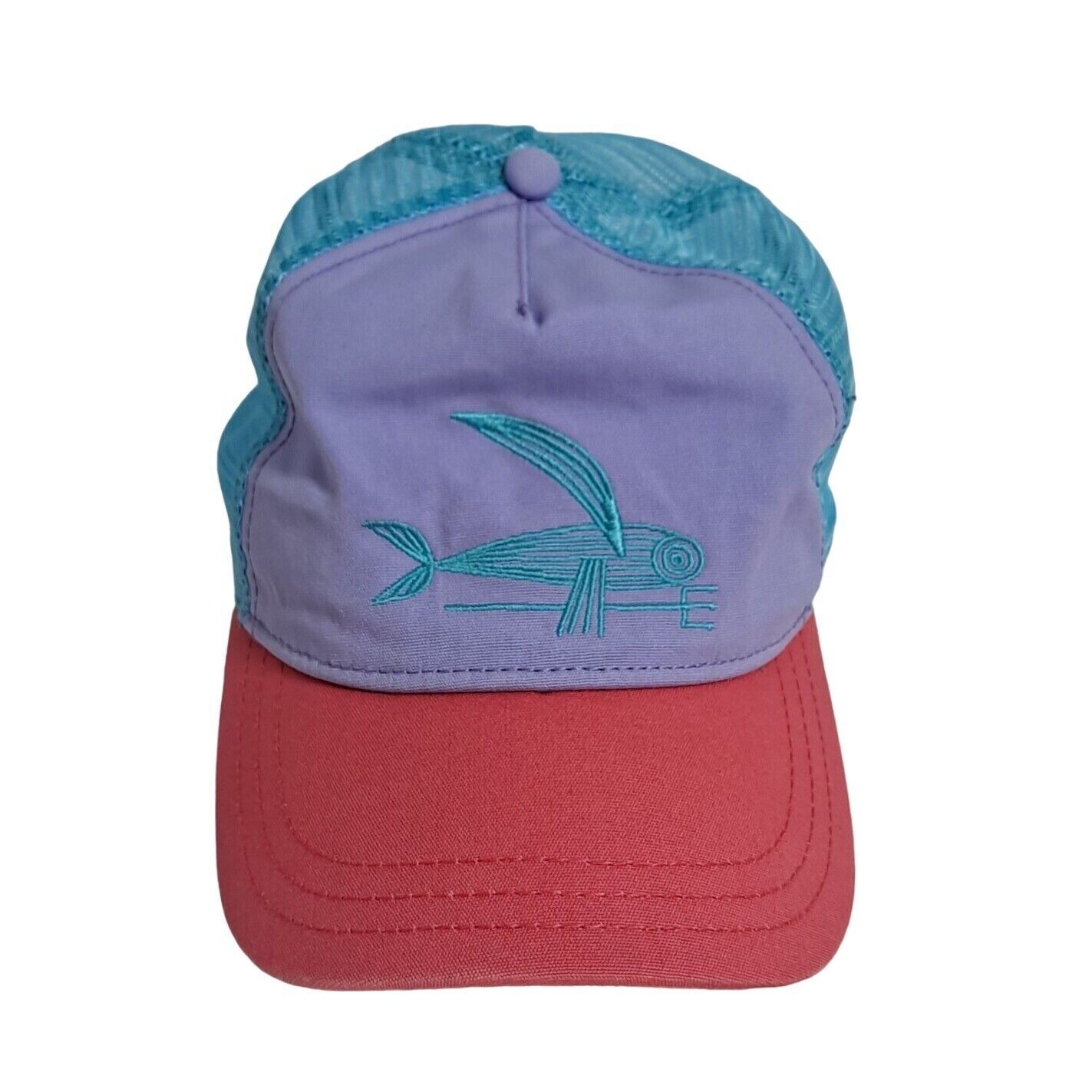 Patagonia Hat Snapback Mesh Trucker Purple Fly Fishing Trident Embroidered