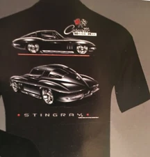Chevrolet C-2 Corvette Small Block  (247) 100% Black Cotton T-Shirt