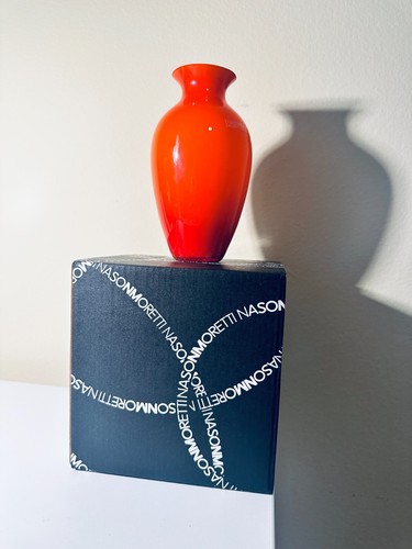 Murano Italian glass vase (flamed Orange) - Picture 4 of 4