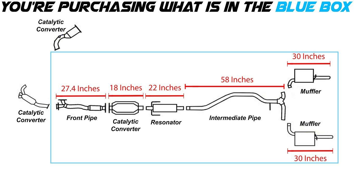 Front Pipe Muffler Exhaust System Kit fits 20102012 Ford Fusion 3.0L
