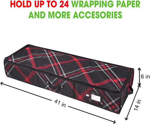 Wrapping Paper Storage Container | Gift Wrap Organizer under Bed | 41”X14”X6” | - Picture 5 of 7