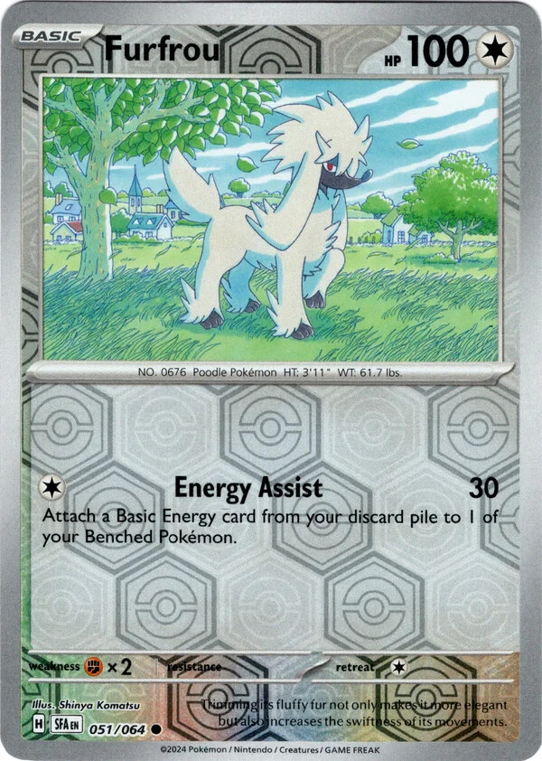 Furfrou - 051/064 - Reverse Holo Shrouded Fable Pokémon Card - NM/M!