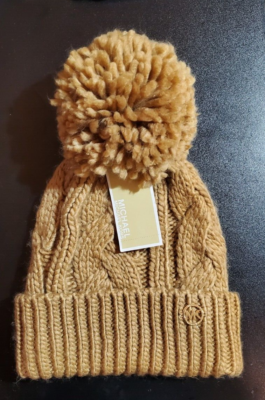 Michael Kors Logo Womens Cableknit Pom Pom Cuffed Beanie 100  display picture 1