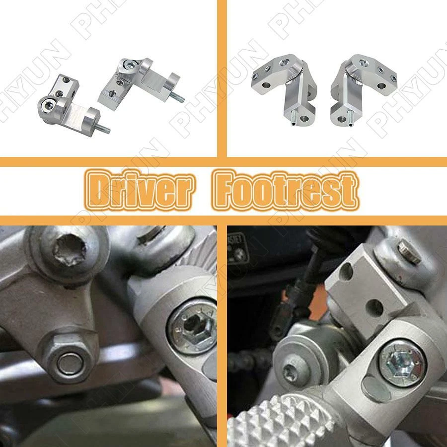 2x Kit de descenso de estriba de pasajero de aluminio CNC para motocicleta universal EE. UU. Foto 4 de 4