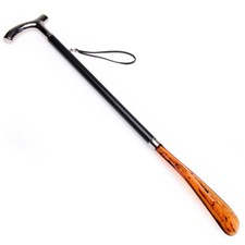 FootFitter Deluxe 28" Nickel Plated Derby Handle Shoe Horn