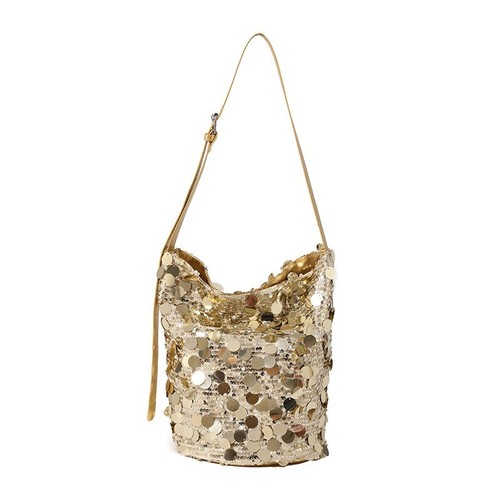 Shiny Evening Bucket Bag Chain Sequins Crossbody Bag Shoulder Purse Handbag